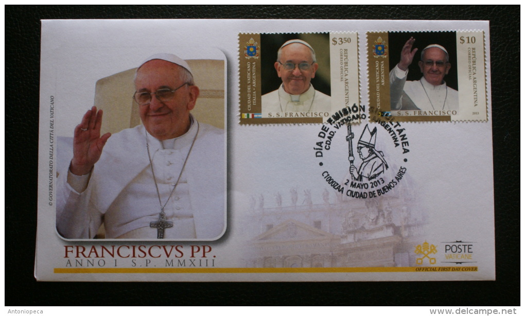 ARGENTINA 2013 -2 FDC POPE FRANCESCO ELECTION  ARGENTINA  JOINT EMISSION - FDC