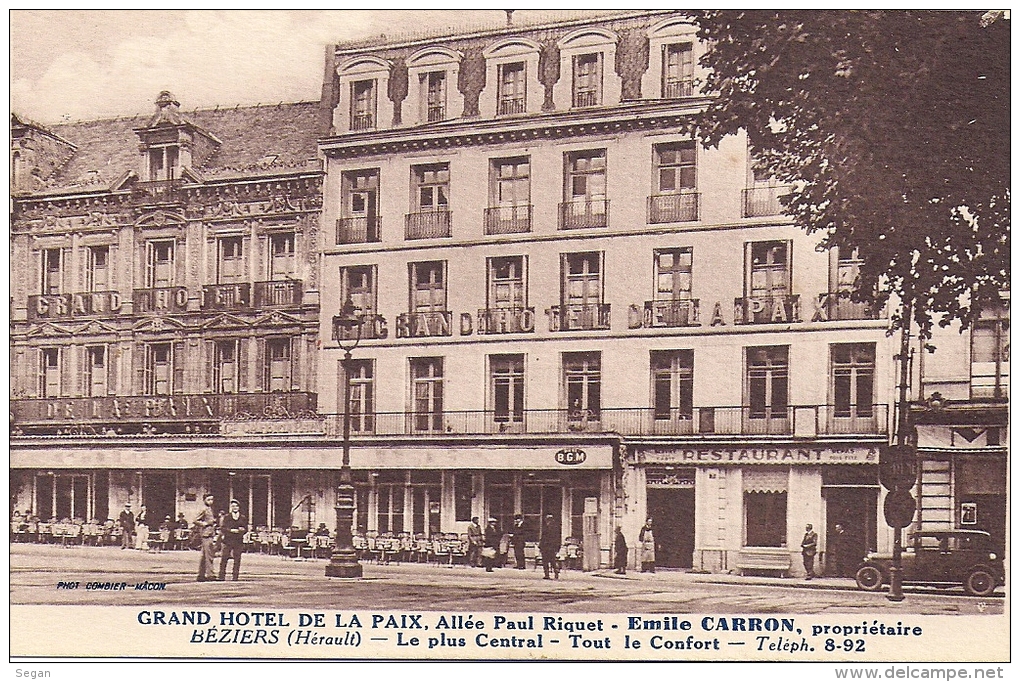 BEZIERS    GRAND HOTEL  DE LA PAIX - Beziers