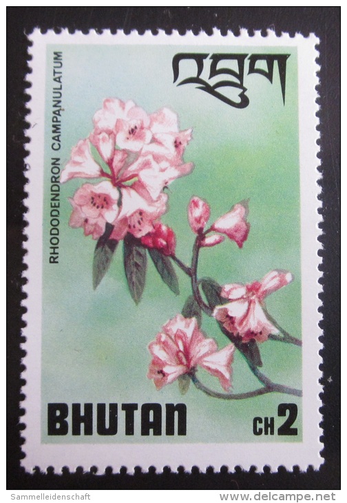 Briefmarke Pflanzen Bhutan Blumen Blüten - Altri & Non Classificati