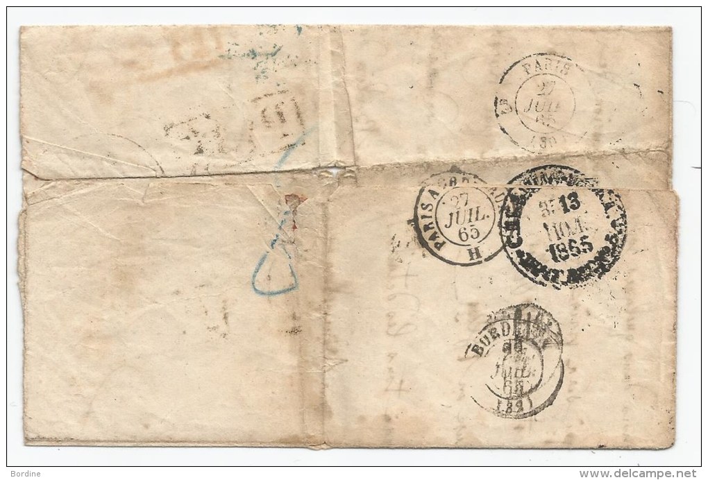 - Lettre - RUSSIE Empire - KOWNO - PORT DU Taxée - 1865 Voir - Briefe U. Dokumente