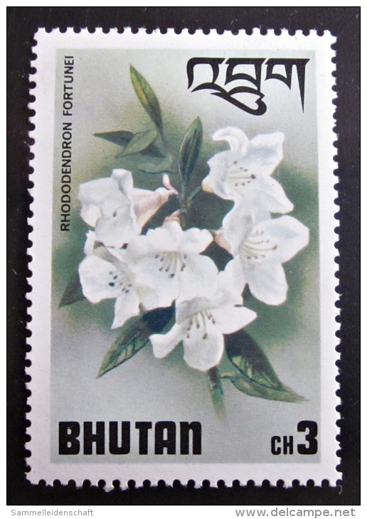 Briefmarke Pflanzen Bhutan Blumen Blüten - Autres & Non Classés