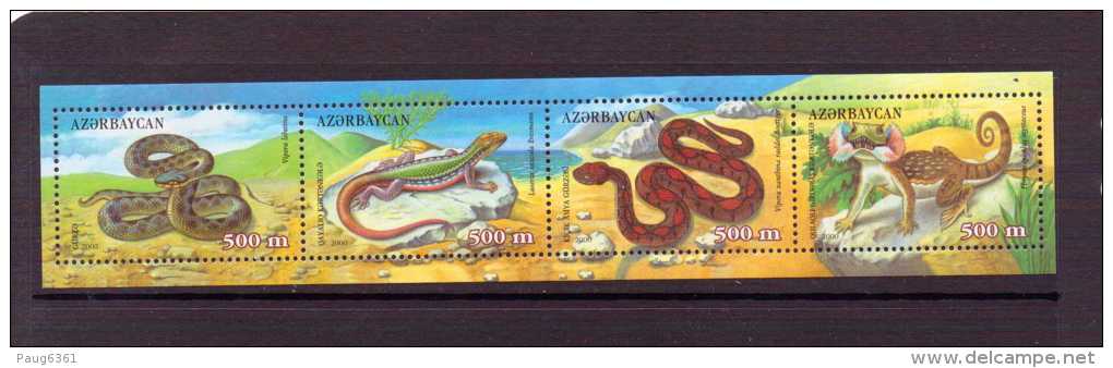 AZERBAIDJAN 2000 REPTILES  YVERT N°402/05 NEUF MNH** - Serpents