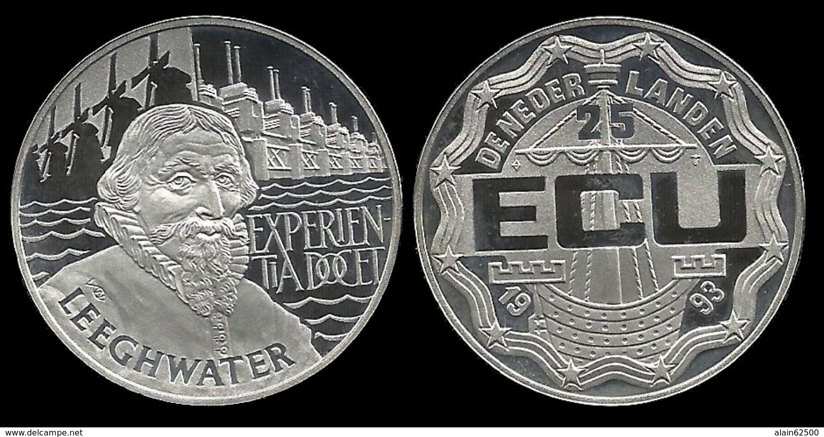 PAYS - BAS .  LEEGHWATER . 25 ECU . 1993 . - Monnaies D'or Et D'argent