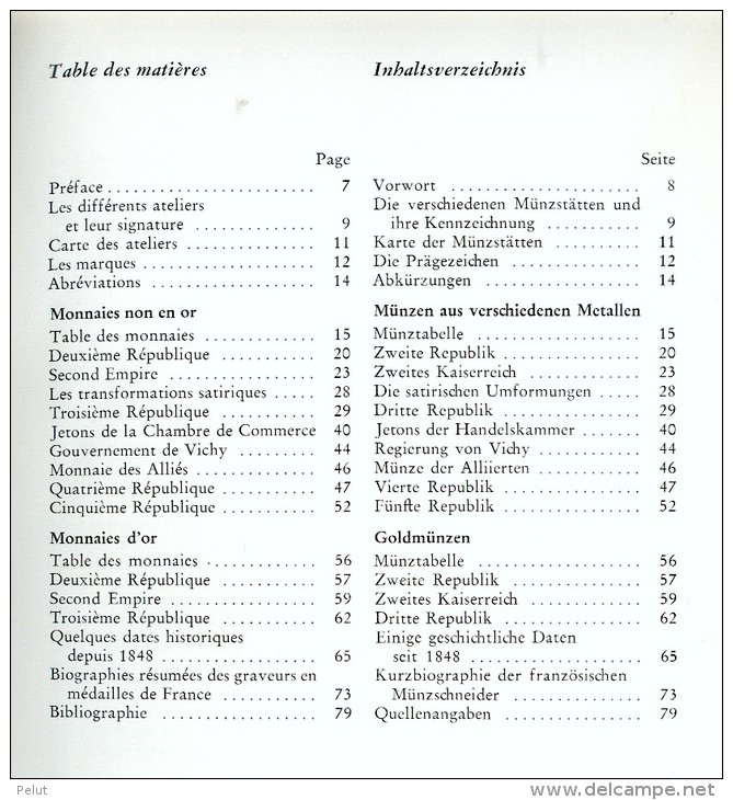 "les Monnaies Françaises Depuis 1848 - Die Französischen Münzen Seit 1848" édition Français - Allemand 1968 - Livres & Logiciels