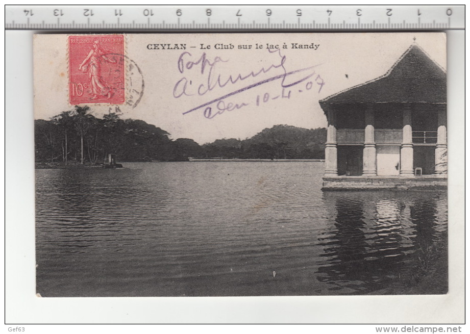 Ceylan - Le Club Sur Le Lac à Kandy (1907) - Sri Lanka (Ceylon)