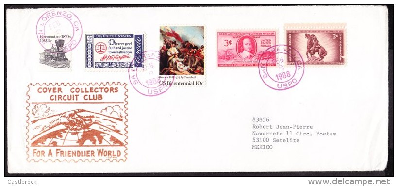 O) 1988 UNITED STATES, TRAIN, FDC USED, TO MEXICO.- - 2001-2010