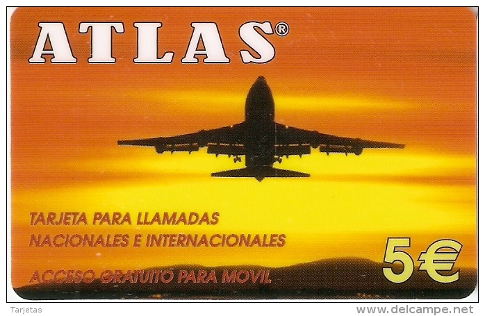 TARJETA DE ESPAÑA DE UN AVION Y PUESTA DE SOL - SUNSET  (AVION-PLANE) - Aviones