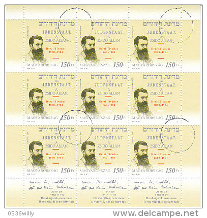 Ungarn 2004. SPECIMEN. Theodor Herzl, U.a. Journalist (B.1271) - Neufs (avec Tabs)