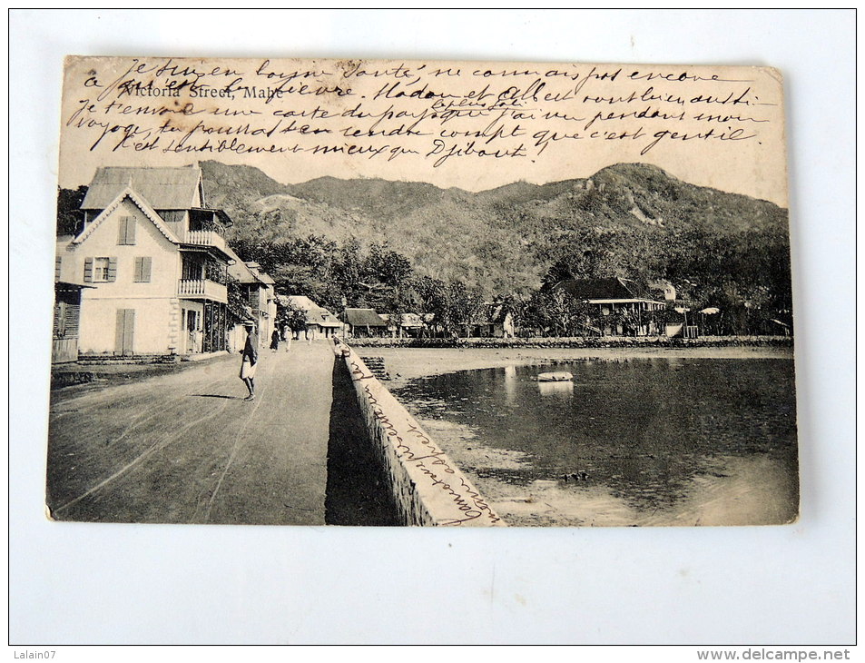 Carte Postale Ancienne : Seychelles : Victoria Street , MAHE , With Stamp - Seychelles