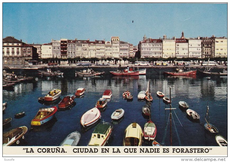 Postal España Coruña Ciudad En La Que Nadie Es Forastero Marina Puerto Vi580 1961 - La Coruña