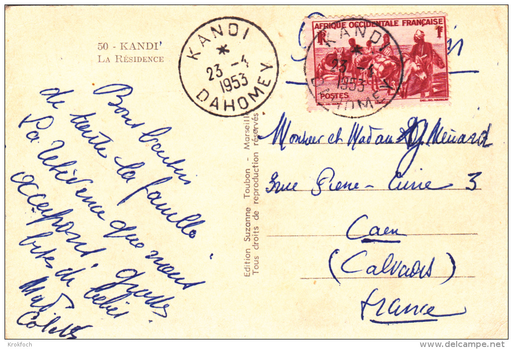 Kandi Dahomey 1953 Sur Carte - Covers & Documents