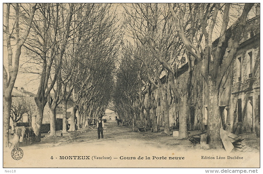 Monteux 4 Cours De La Porte Neuve Edition Leon Duchene  Cachet Ferroviaire Sorgues A Carpentras - Monteux