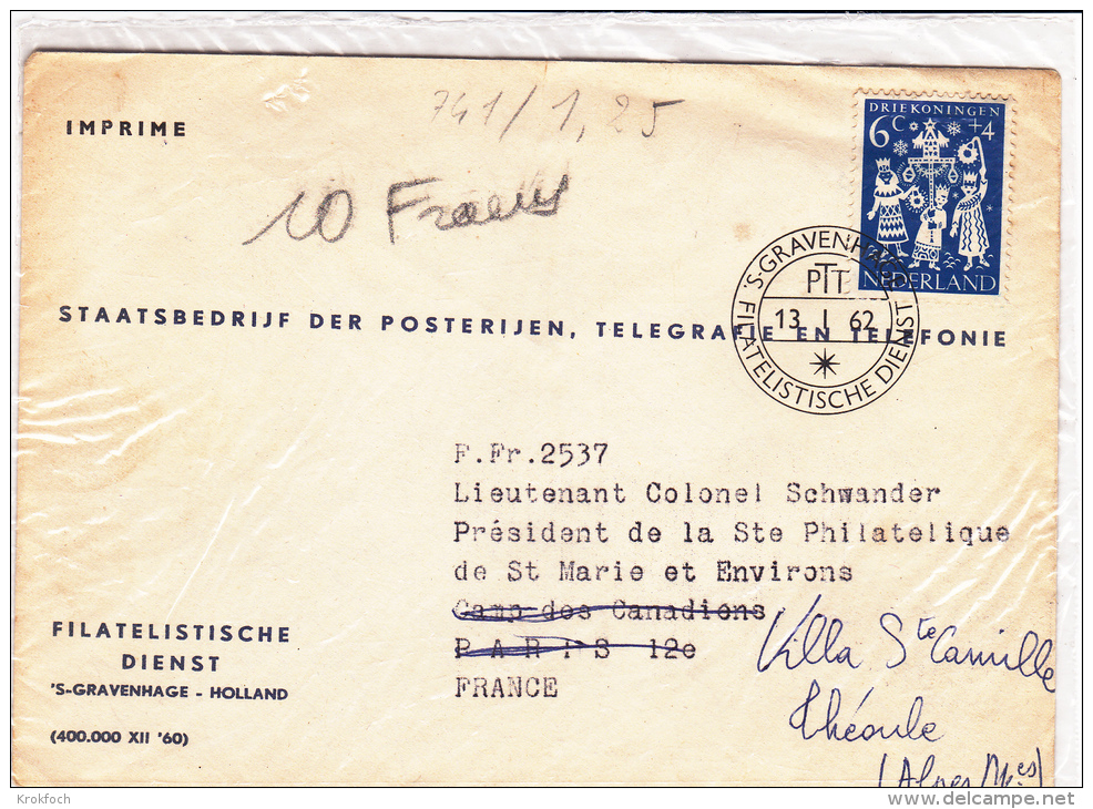 Gravenhage 1962 Filatelistische - Lettre Brief Cover - Poststempels/ Marcofilie