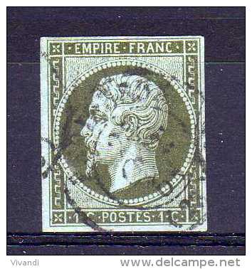 France - 1853 - 1 Cent - Used - 1853-1860 Napoleon III
