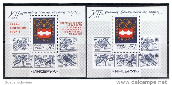 JO76-H2 - RUSSIE Blocs N° 108/09 Neufs** - Jeux Olympiques D'Hiver Innsbruck 1976 - Blocks & Sheetlets & Panes