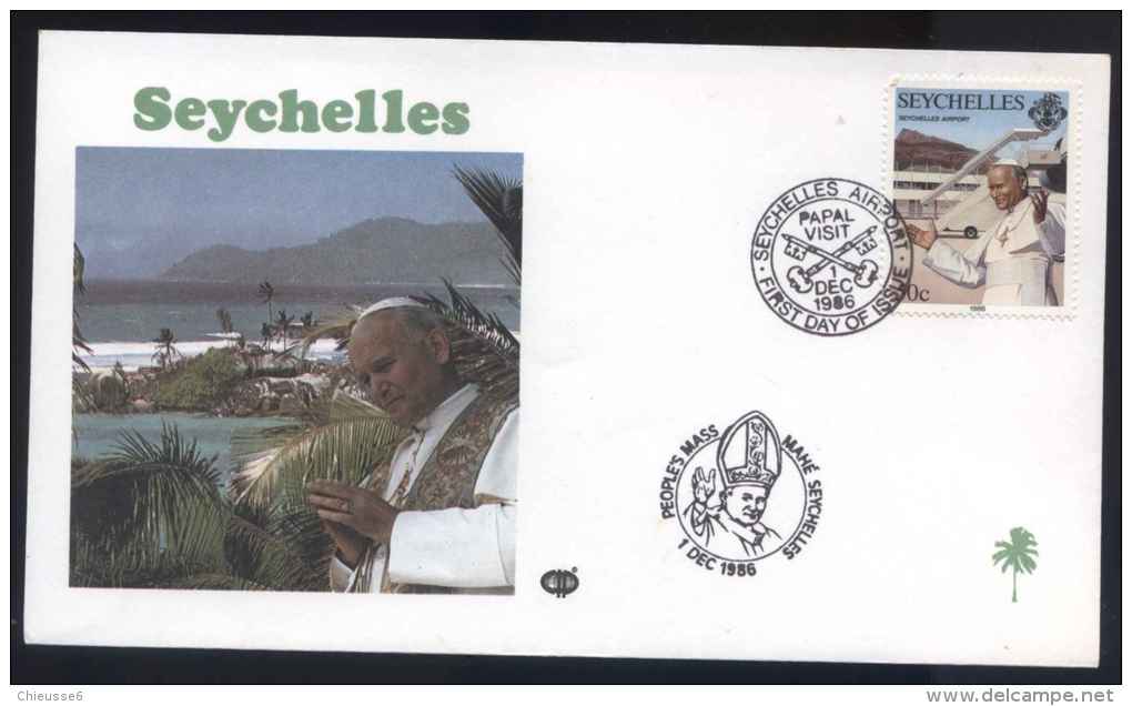 Lot  54 - Voyage Du Pape  Jean Paul II  - Seychelles  1986   - - Seychellen (1976-...)