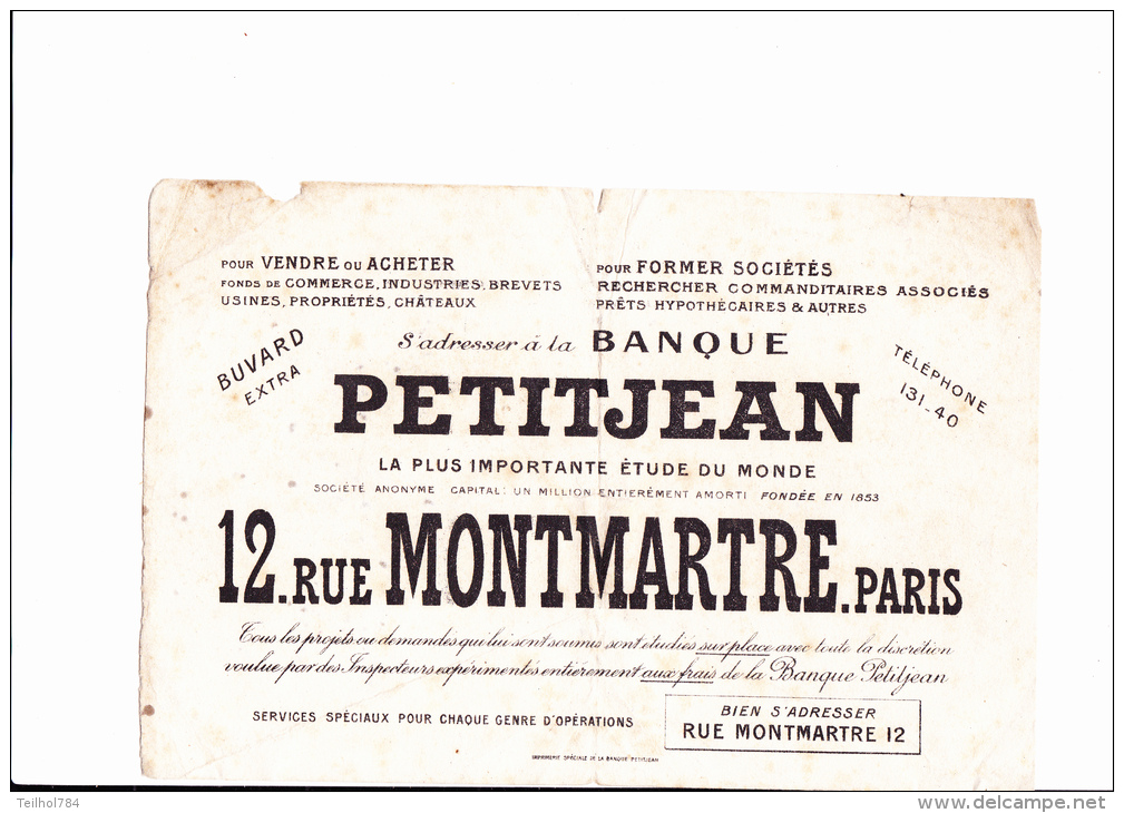 BUVARD PETIT JEAN - RUE MONTMARTRE - PARIS - Banco & Caja De Ahorros