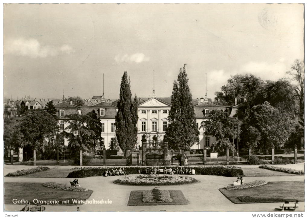 AK Gotha, Orangerie Mit Wirtschaftsschule, Gel, 1959 - Gotha