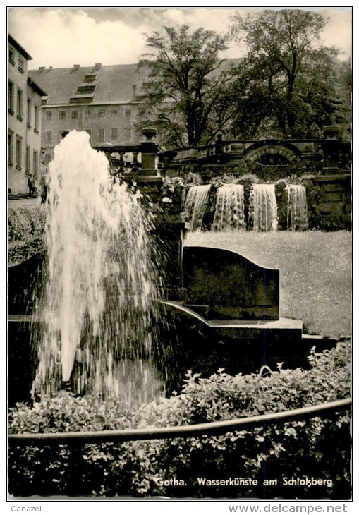 AK Gotha, Wasserkünste Am Schloßberg, Gel, 1959 - Gotha