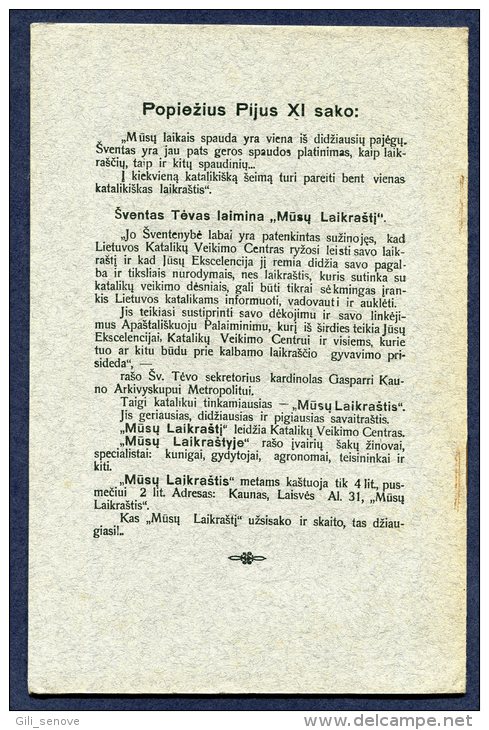 1929 Lithuania Lietuva /Katalik&#x173; Veikimo Centras (The Catholic Center) / K. Paltarokas - Alte Bücher