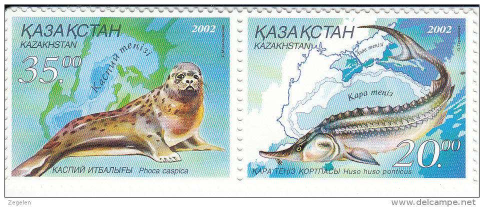 Kazakhstan 394/395 Dieren Zwarte Zee En Kaspische Zee - Kazakhstan