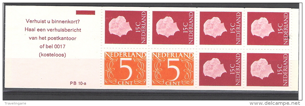 Nederland 1971 Queen Juliana Stamp Booklet MNH Without Phosphor - Carnets Et Roulettes