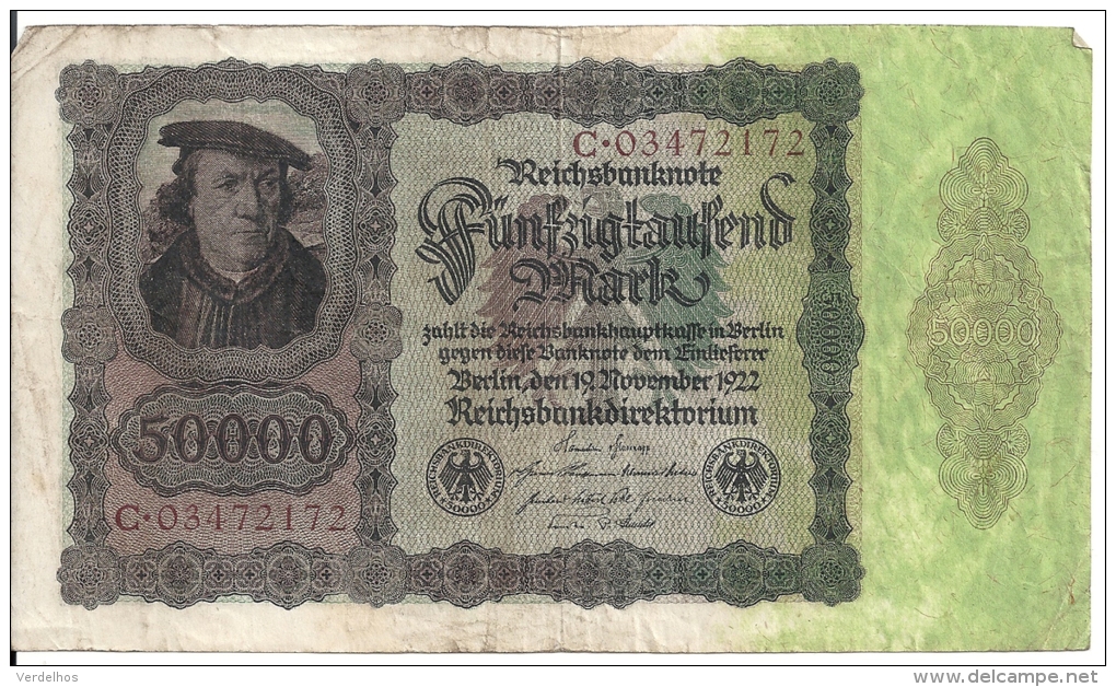 ALLEMAGNE 50000 MARK 1922 VF P 80 - 50000 Mark