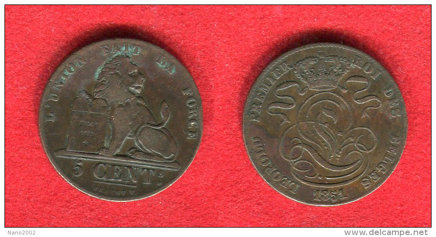 BELGIQUE - BELGIUM - LEOPOLD I -5 CENTIMES  1851 - 5 Cent