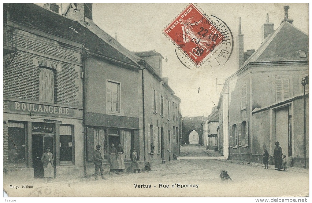 Vertus - Rue D'Epernay - 1909  ( Voir Verso ) - Vertus