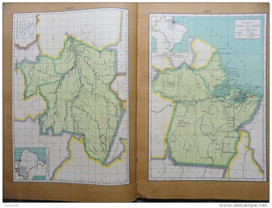 ATLAS DO BRASIL GLOBO - Livre de Géographie ( Brésil ) - Grand Format : 32.5 X 44 cm - ( 1953 ) .