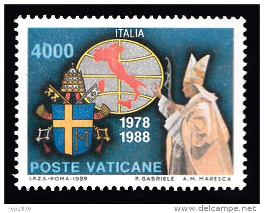 VATICANO 1989 - SELLO VIAJE DEL PAPA  A ITALIA DE 4000 LIRAS - Sonstige & Ohne Zuordnung