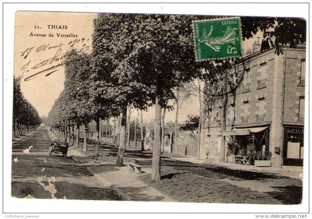 Cp , 94 , THIAIS , Avenue De VERSAILLES , Voyagée - Thiais