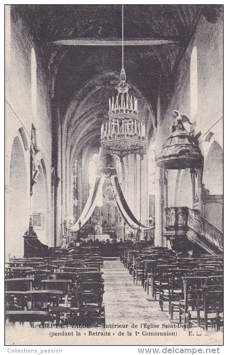 Cp , 60 , CRÉPY-en-VALOIS , Intérieur De L'Église Saint-Denis - Crepy En Valois