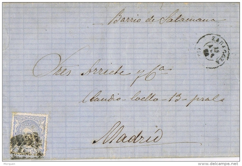 3603. Carta Entera ZARAGOZA 1872. Alegoria - Covers & Documents