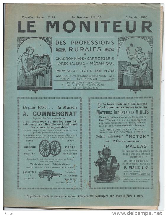 LE MONITEUR Des Professions Rurales Charronnage, Carrosserie, Maréchalerie, Mécanique - 3eme Ann. N° 21 - 5 Janv 1925 - 1900 - 1949