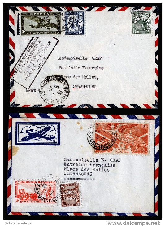 A2000) France Frankreich Indochina 2 Briefe Von 1948 Nach Frankreich - Covers & Documents