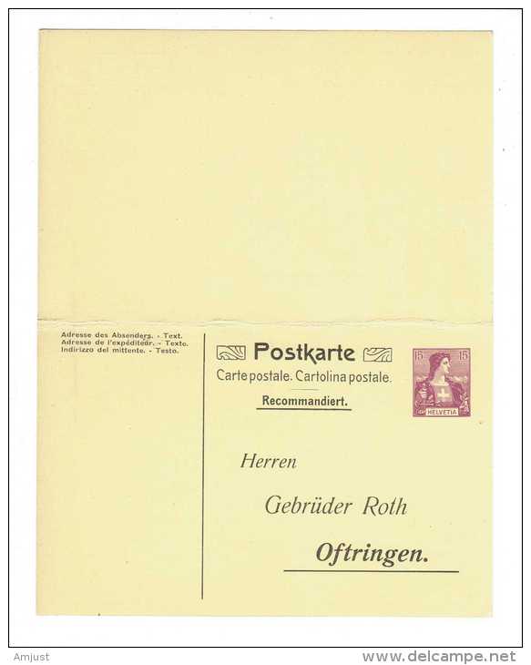 Suisse // Entier Postal //   Entier Postal Privé Neuf ** Avec Carte Réponse - Postwaardestukken