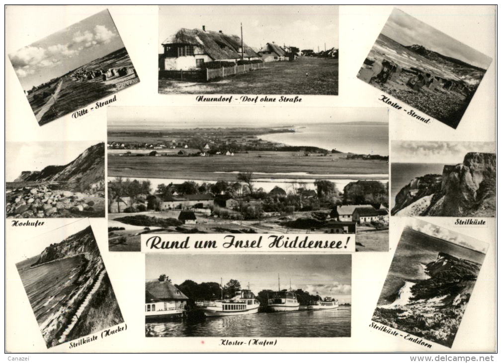 AK Hiddensee, Vitte, Neuendorf, Kloster, Steilküste, Beschr, 1958 - Hiddensee