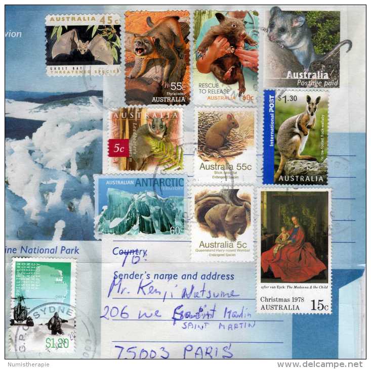 Australie : 11 Timbres-poste Légèrement Oblitérés : 8/11 Thème Animaux - Aérogrammes