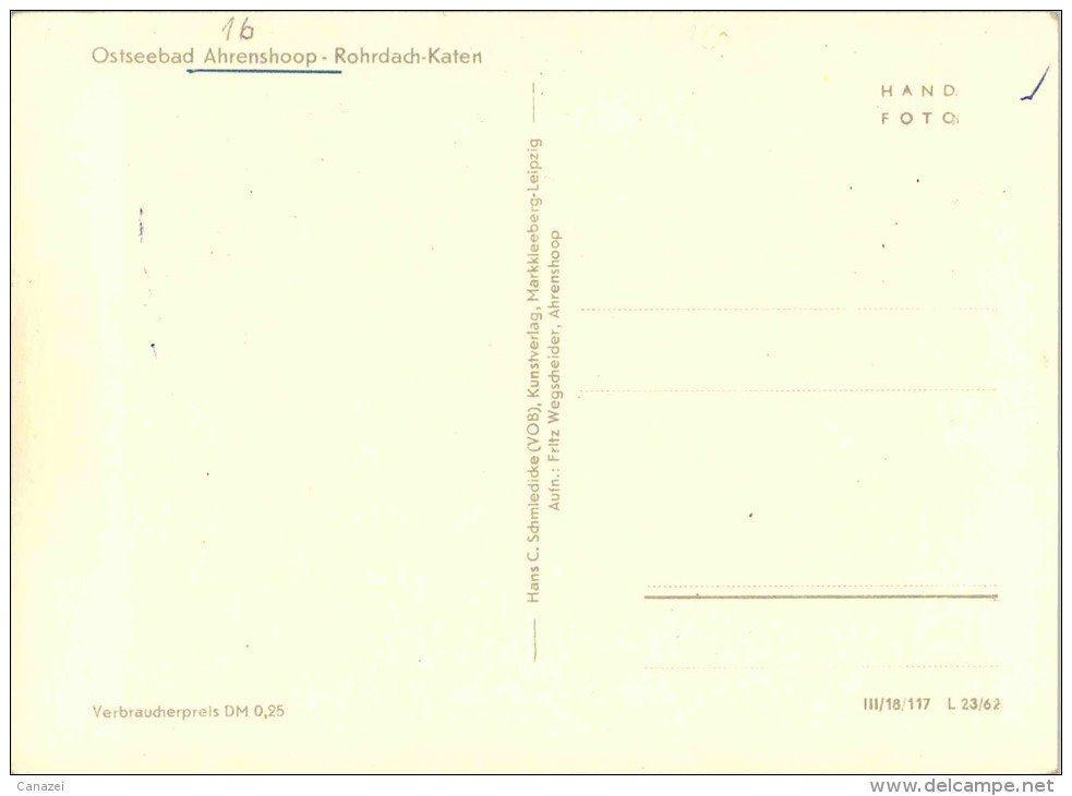 AK Ahrenshoop, Rohrdach-Katen, Ung, 1962 - Fischland/Darss