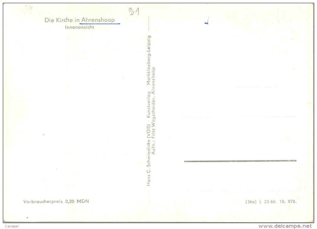AK Ahrenshoop, Kirche, Innenansicht, Ung, 1966 - Fischland/Darss