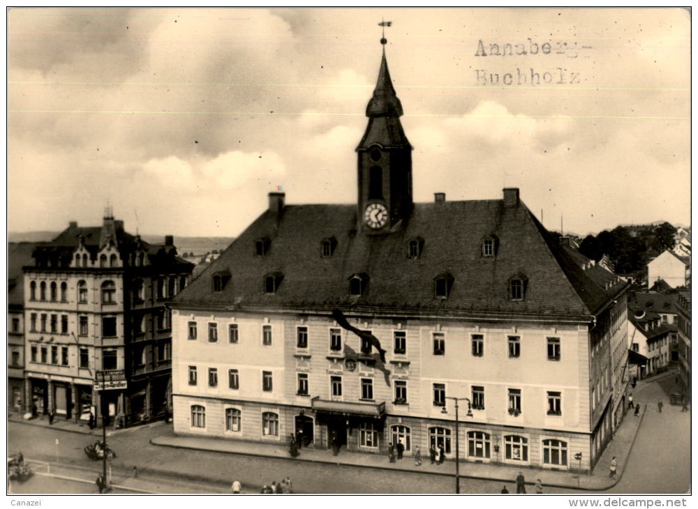 AK Annaberg-Buchholz 1, Rathaus, Eisen-Zeidler, Gel, 1963 - Annaberg-Buchholz