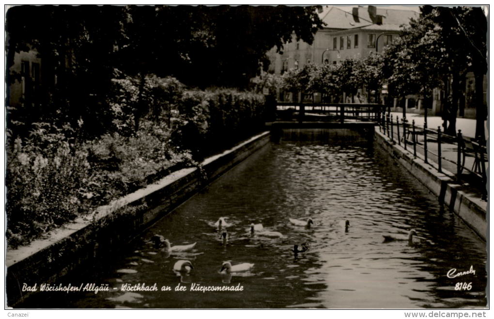 AK Bad Wörishofen, Wörthbach (Enten), Gel 1963 - Bad Woerishofen