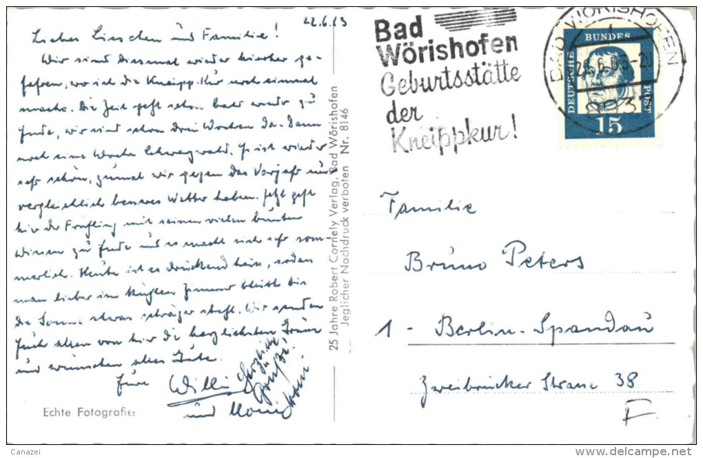 AK Bad Wörishofen, Wörthbach (Enten), Gel 1963 - Bad Wörishofen