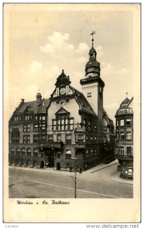 AK Werdau, Rathaus, Gel, 1960 - Werdau