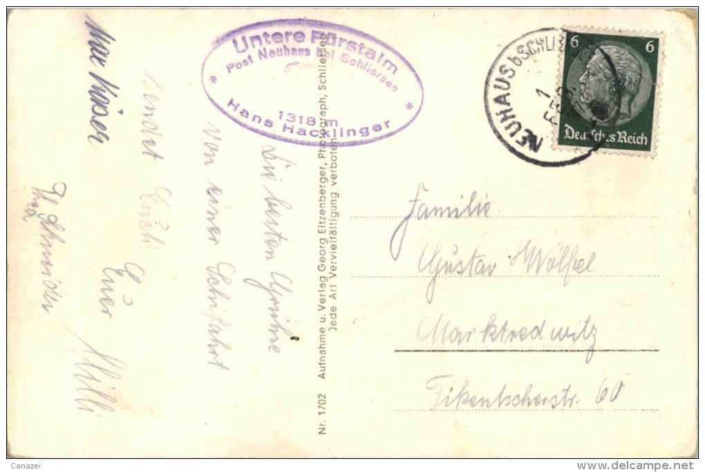 AK Untere Fürst-Alm Mit Stümpfling, Gel 1937, Post Neuhaus Bei Schliersee - Schliersee