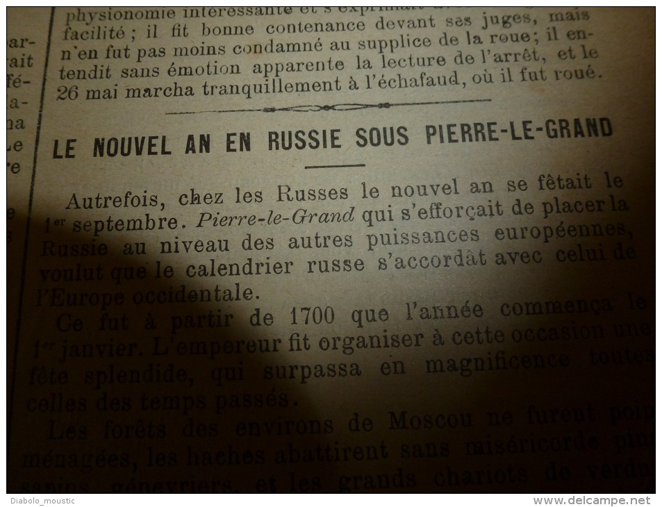 1897 L´ESTAFETTE :Les Courses de CHANTILLY; 1 coup mortel et 2e chanceux;Georges sauve le Tzar:MANDRIN; Quito gravure