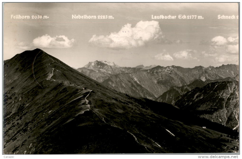 AK Kleinwalsertal, Poststempel Sonthofen, Gel 1957 - Kleinwalsertal