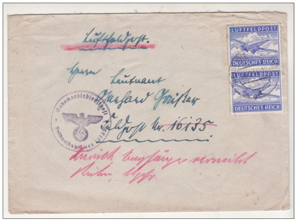 FELDPOST 2x Nr. 1A MEF Auf Luftfeldpostbrief - Mängel, Defects - Occupation 1938-45