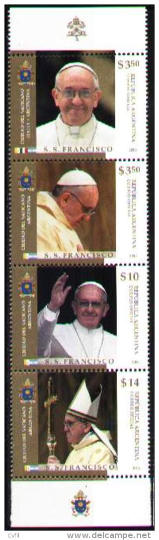 ARGENTINA 2013 - POPE FRANCIS: JOINT ISSUE With VATICAN And ITALY (strip Of Four) - Nuovi